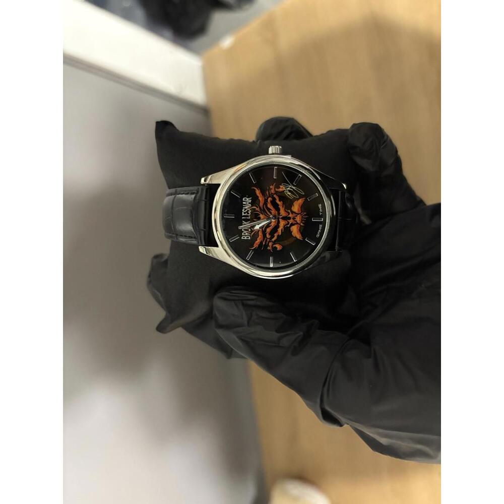 WWE Brock Lesnar Watch Men's Size Black Leather Band Game Time New